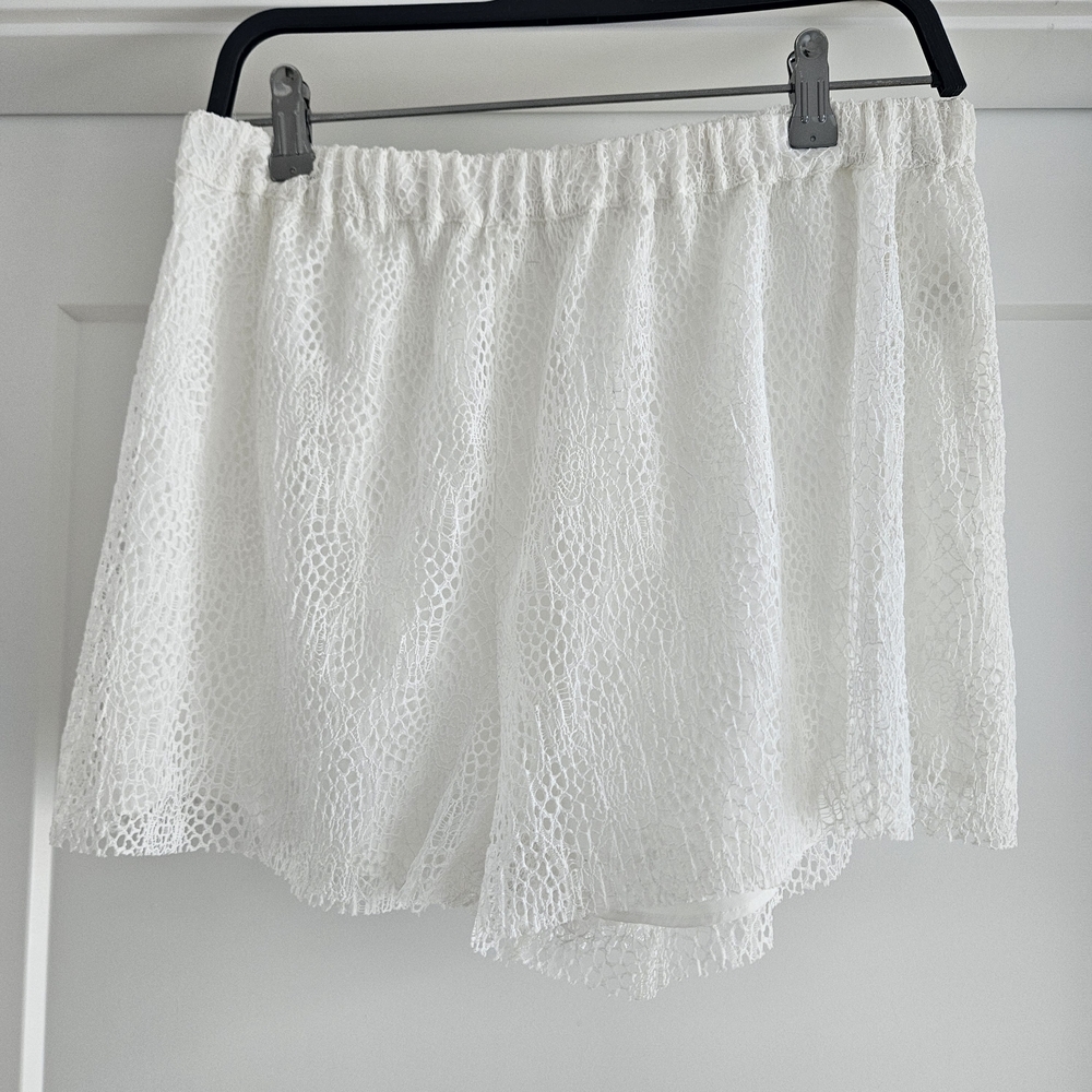 Little Moon Ivory Lace High Waist Shorts